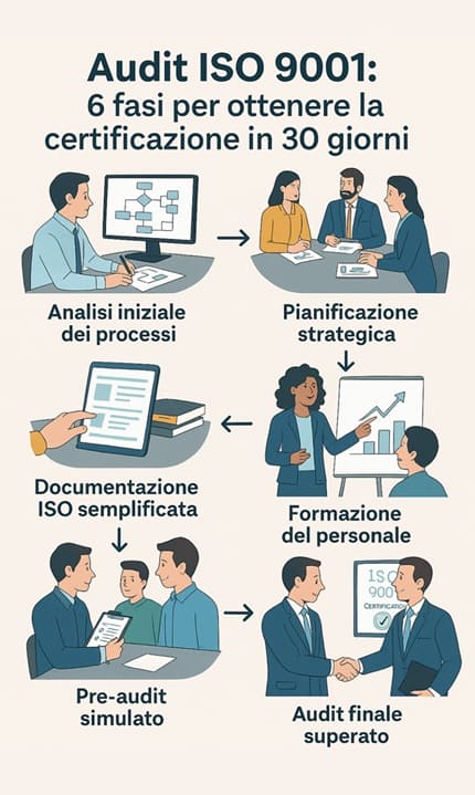 Audit ISO 9001: ottieni la certificazione in 30 giorni